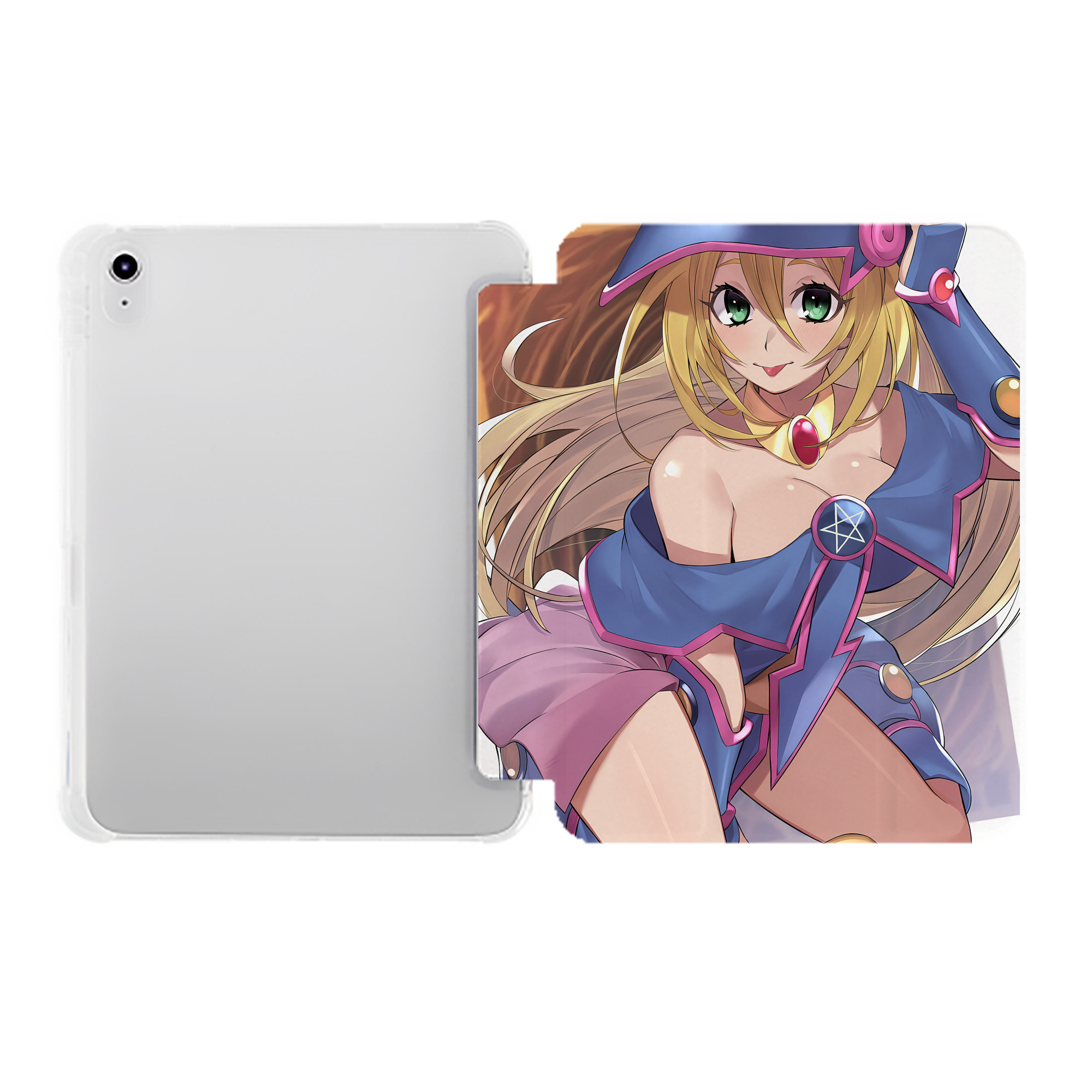 （画像用） 遊☆戯☆王 Yu-Gi-Oh! IPad ケース ペン収納付き 三つ折りスタンド PUレザー×シリコン 対応機種9.5/10.5/10.9インチ